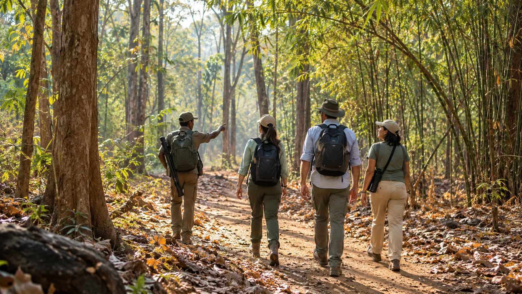 Illustrative forest trail walk in Tadoba